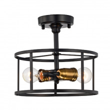  LIT2441BK-GD - Alcona Semi-Flush Rnd 2Lt - Lit Up Lighting