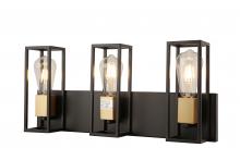 Lit Up Lighting LIT3123 BK-GD - Vanity in black finish, With Gold Sockets