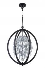  LIT5833BK+CH - 18", 4x50W G9 Pendant in black finish with Crystal, comes with 3x12" pipe and 1x6" pipe