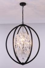  LIT5834BK+CH - 24", 7x50W G9 Pendant in black finish with Crystal, comes with 3x12" pipe and 1x6" pipe