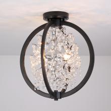  LIT5841BK+CH - 14" Dual Mount 4x50W G9. Semi-Flush Mount in black finish with Crystal