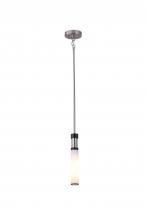  LIT6830SN+BK-OP - 13" High 1 Light Single Pendant Light With 1x25 W E26 Medium Base frame in Satin Nickel finish