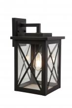 Lit Up Lighting LIT73188BK-CL - Outdoor Wall Lighting 13.5" Black with Clear glass