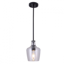  LIT5632BK+MC-CL - Pendant in Black finish with clear glass