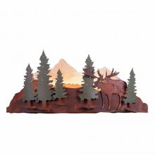  A11328-04 - Wood Mountain Sconce - Moose - Pine Tree Green-Rust Patina base Finish