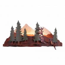  A11331-04 - Wood Mountain Sconce - Deer - Pine Tree Green-Rust Patina base Finish