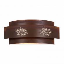  A16248-02 - Northridge Double Sconce - Cedar Bough Cutout - Rust Patina Finish