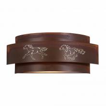  A16259-02 - Northridge Double Sconce - Horse Cutout - Rust Patina Finish