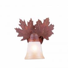 Avalanche Ranch Lighting A17105TT-02 - Lakeside Single Sconce - Maple Leaf - Two-Toned Amber Cream Bell Glass - Rust Patina Finish