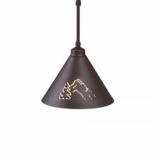  A24145ST-27 - Canyon Pendant Small - Mountain-Pine Tree Cutouts - Rustic Brown Finish - Adjustable Stem