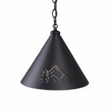  A24245CH-97 - Canyon Pendant Medium - Mountain-Pine Tree Cutouts - Black Iron Finish - Chain