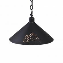  A24445CH-97 - Canyon Pendant Shallow - Mountain-Pine Tree Cutouts - Black Iron Finish - Chain