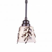 Avalanche Ranch Lighting A27149FC-ST-28 - Woodland Pendant Single - Cedar Bough - Frosted Glass Bowl - Dark Bronze Metallic Finish