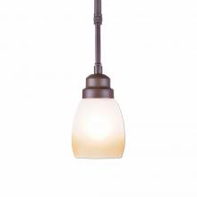  A28501ET-ST-27 - Sienna Pendant Single - Rustic Plain - Two-Toned Amber Egg Bell Glass - Rustic Brown Finish