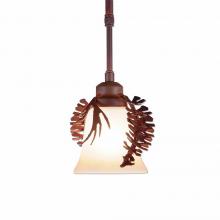  A28540TT-ST-02 - Sienna Pendant Single - Spruce Cone - Two-Toned Amber Cream Bell Glass - Rust Patina Finish