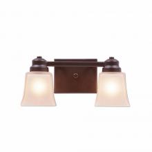 Avalanche Ranch Lighting A36201TS-28 - Woodland Double Bath Vanity Light - Rustic Plain - Tea Stain Glass Bowl