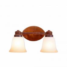  A38601TT-02 - Sienna Double Bath Vanity Light - Rustic Plain - Two-Toned Amber Cream Bell Glass