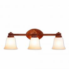  A38701TT-02 - Sienna Triple Bath Vanity Light - Rustic Plain - Two-Toned Amber Cream Bell Glass