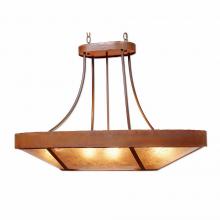  A41101AL-HR-02 - Ridgemont Chandelier Oval - Rustic Plain - Almond Mica Shade - Rust Patina Finish