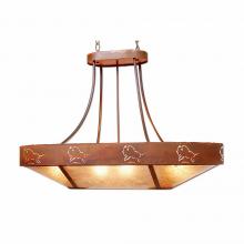  A41139AL-HR-02 - Ridgemont Chandelier Oval - Bison - Almond Mica Shade - Rust Patina Finish