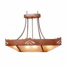  A41141AL-HR-02 - Ridgemont Chandelier Oval - Mountain - Almond Mica Shade - Rust Patina Finish