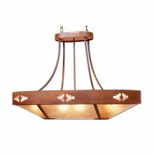  A41184AL-HR-02 - Ridgemont Chandelier Oval - Pueblo - Almond Mica Shade - Rust Patina Finish