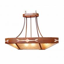  A41185AL-HR-02 - Ridgemont Chandelier Oval - Del Rio - Almond Mica Shade - Rust Patina Finish