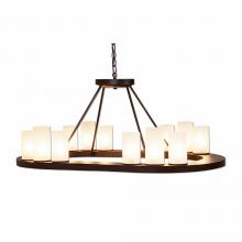  A41301FC-28 - Wisley Chandelier Oval - Rustic Plain - Frosted Glass Bowl - Dark Bronze Metallic Finish