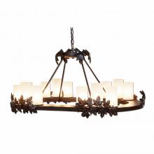  A41305FC-28 - Wisley Chandelier Oval - Maple Leaf - Frosted Glass Bowl - Dark Bronze Metallic Finish