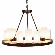  A41401FC-28 - Wisley Chandelierd Large - Rustic Plain - Frosted Glass Bowl - Dark Bronze Metallic Finish