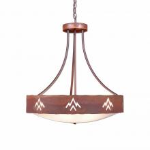  A41902FC-HR-02 - Ridgemont Chandelier Small - Bowl Bottom - Deception Pass - Frosted Glass Bowl - Rust Patina Finish