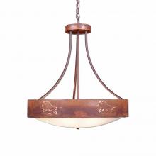  A41939FC-HR-02 - Ridgemont Chandelier Small - Bowl Bottom - Bison - Frosted Glass Bowl - Rust Patina Finish