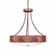  A41948FC-HR-02 - Ridgemont Chandelier Small - Bowl Bottom - Cedar Bough Cutout - Frosted Glass Bowl