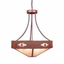  A41984AL-HR-02 - Ridgemont Chandelier Small - Shade Bottom - Pueblo - Almond Mica Shade - Rust Patina Finish