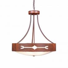  A41985FC-HR-02 - Ridgemont Chandelier Small - Bowl Bottom - Del Rio - Frosted Glass Bowl - Rust Patina Finish