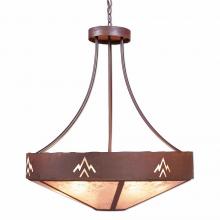  A42102AL-HR-02 - Ridgemont Chandelier Medium - Shade Bottom - Deception Pass - Almond Mica Shade - Rust Patina Finish