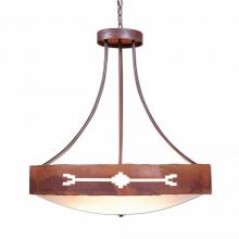  A42185FC-HR-02 - Ridgemont Chandelier Medium - Bowl Bottom - Del Rio - Frosted Glass Bowl - Rust Patina Finish