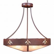  A42502AL-HR-02 - Ridgemont Chandelier Large - Shade Bottom - Deception Pass - Almond Mica Shade - Rust Patina Finish