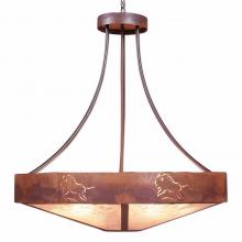  A42539AL-HR-02 - Ridgemont Chandelier Large - Shade Bottom - Bison - Almond Mica Shade - Rust Patina Finish