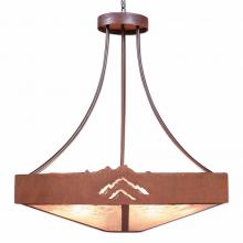  A42541AL-HR-02 - Ridgemont Chandelier Large - Shade Bottom - Mountain - Almond Mica Shade - Rust Patina Finish