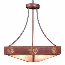  A42548AL-HR-02 - Ridgemont Chandelier Large - Shade Bottom - Cedar Bough Cutout - Almond Mica Shade