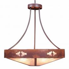  A42584AL-HR-02 - Ridgemont Chandelier Large - Shade Bottom - Pueblo - Almond Mica Shade - Rust Patina Finish