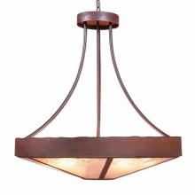  A42601AL-HR-02 - Ridgemont Chandelier Extra Large - Shade Bottom - Rustic Plain - Almond Mica Shade