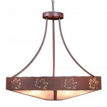  A42606AL-HR-02 - Ridgemont Chandelier Extra Large - Shade Bottom - Maple Cutout - Almond Mica Shade