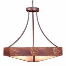  A42639AL-HR-02 - Ridgemont Chandelier Extra Large - Shade Bottom - Bison - Almond Mica Shade - Rust Patina Finish