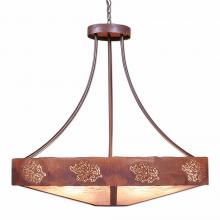  A42648AL-HR-02 - Ridgemont Chandelier Extra Large - Shade Bottom - Cedar Bough Cutout - Almond Mica Shade