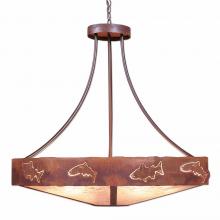  A42662AL-HR-02 - Ridgemont Chandelier Extra Large - Shade Bottom - Fish Cutout - Almond Mica Shade