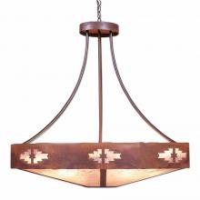  A42684AL-HR-02 - Ridgemont Chandelier Extra Large - Shade Bottom - Pueblo - Almond Mica Shade - Rust Patina Finish