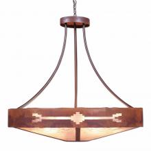  A42685AL-HR-02 - Ridgemont Chandelier Extra Large - Shade Bottom - Del Rio - Almond Mica Shade - Rust Patina Finish