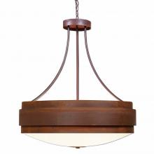  A42701FC-02 - Northridge Chandelier Large - Rustic Plain - Frosted Glass Bowl - Rust Patina Finish